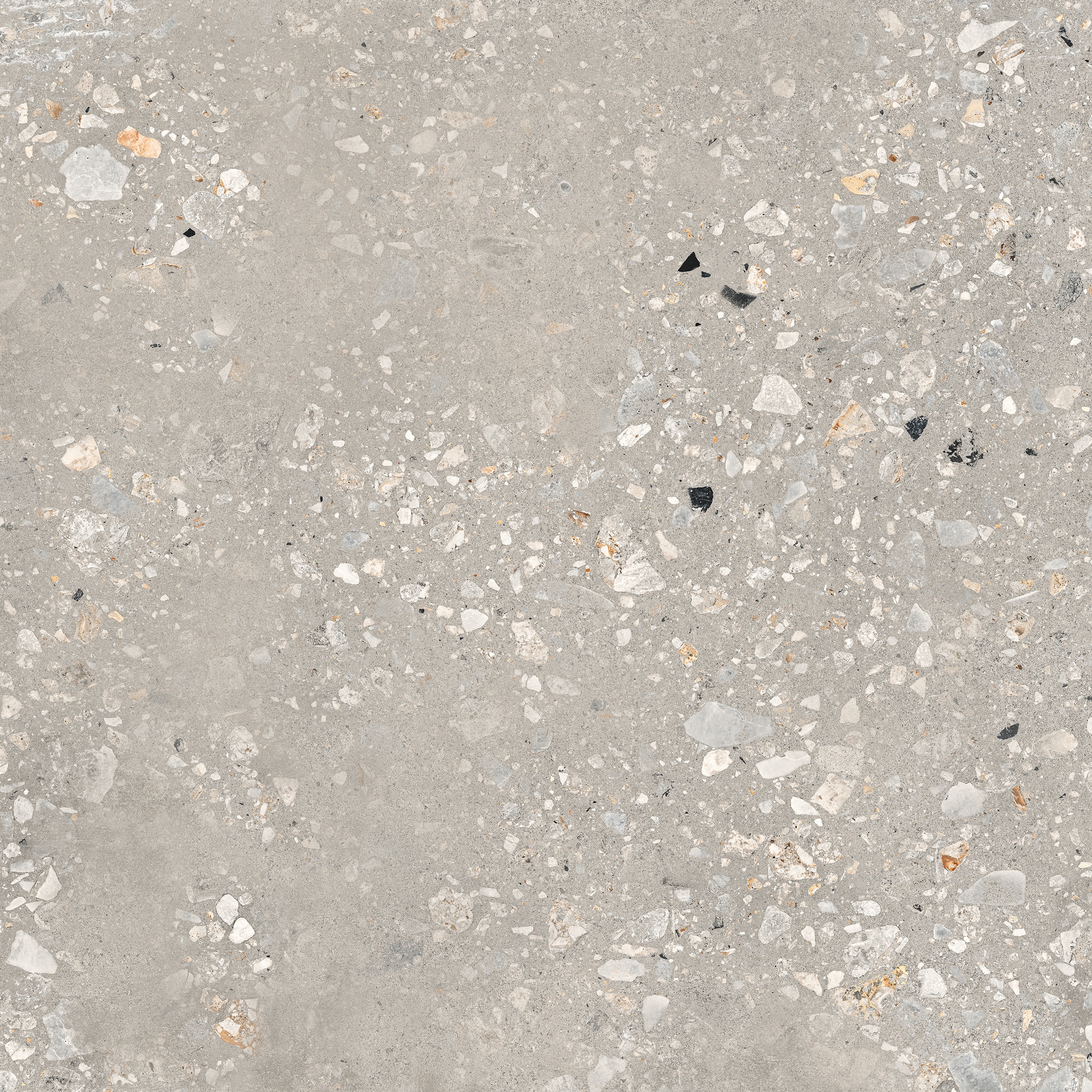 120x120 cm Fliese Terrazzo-Optik Logico Cosmo Cement Sant Agostino grau-braun