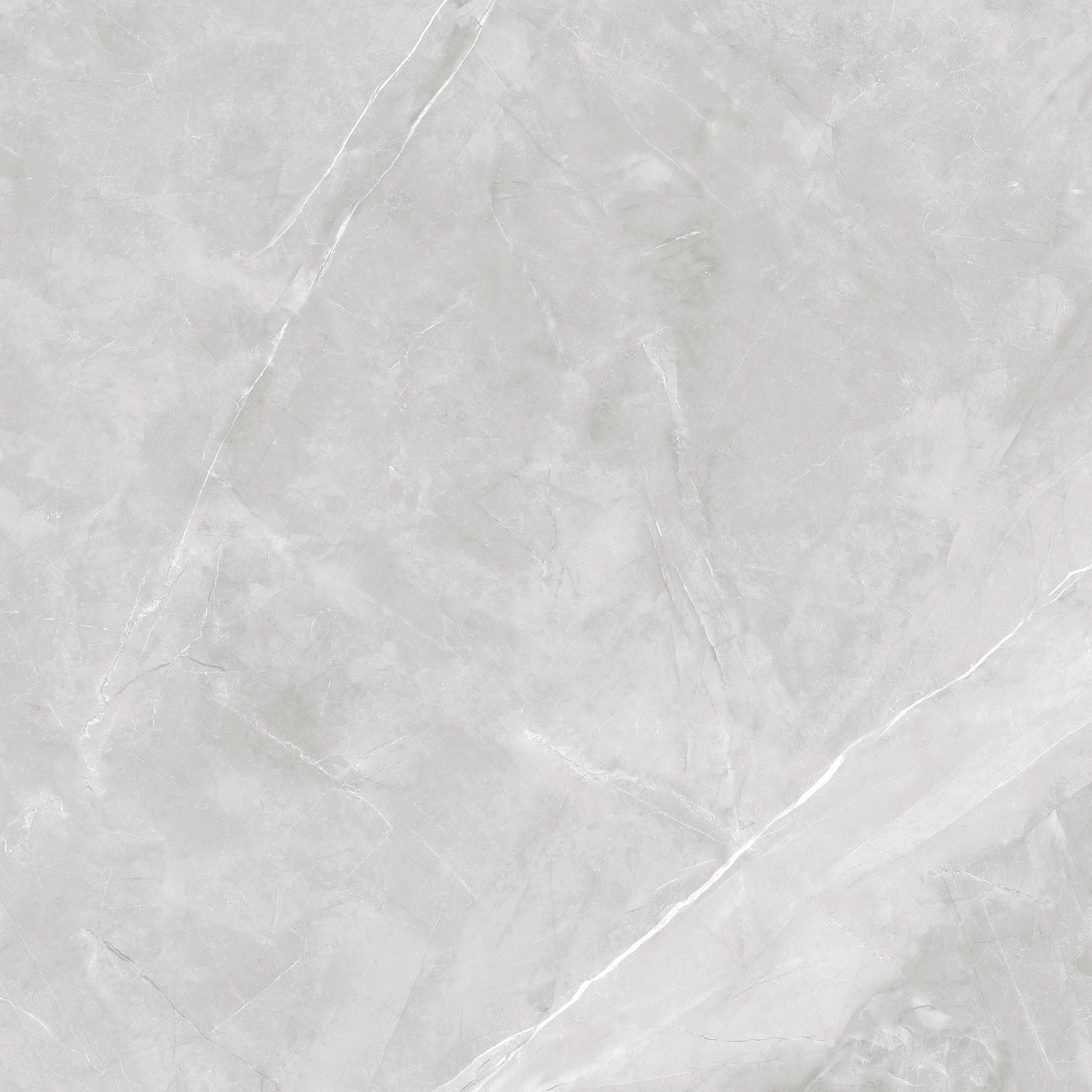 Fliese Steinoptik hellgrau poliert "Magda Perla" Feinsteinzeug rektifiziert