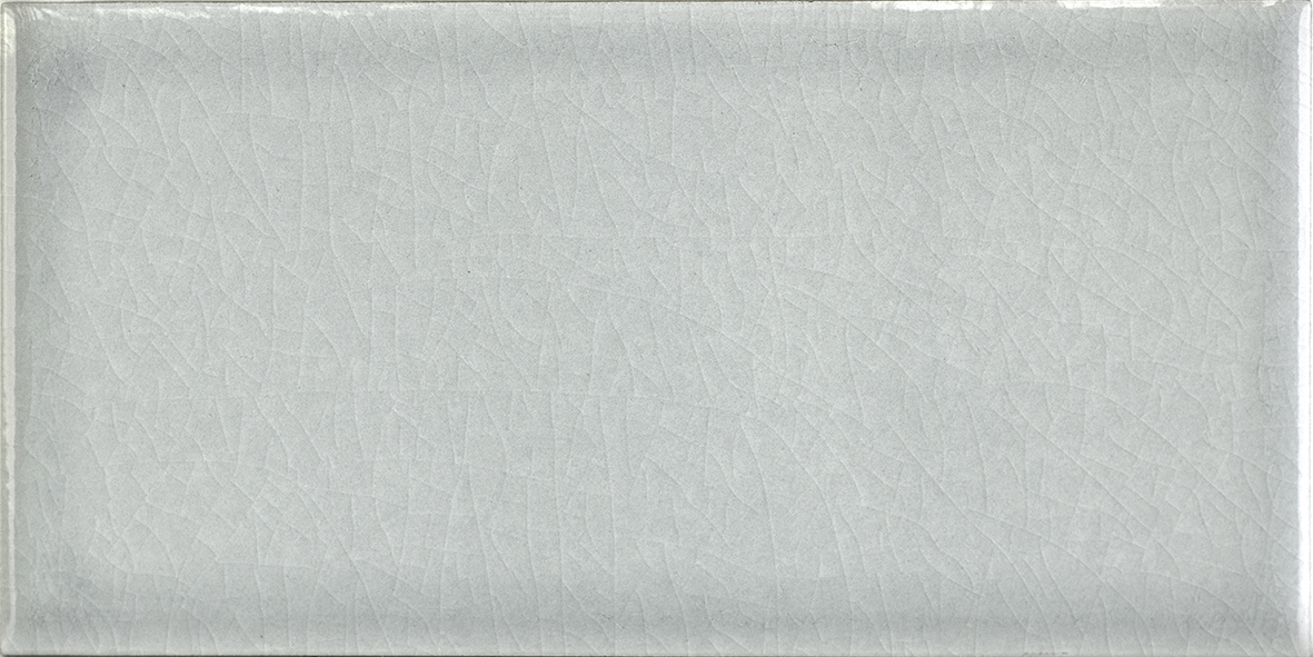 Metro Fliese krakeliert Craquelé Krakelee hellgrau glänzend 10x20 cm "Steel"