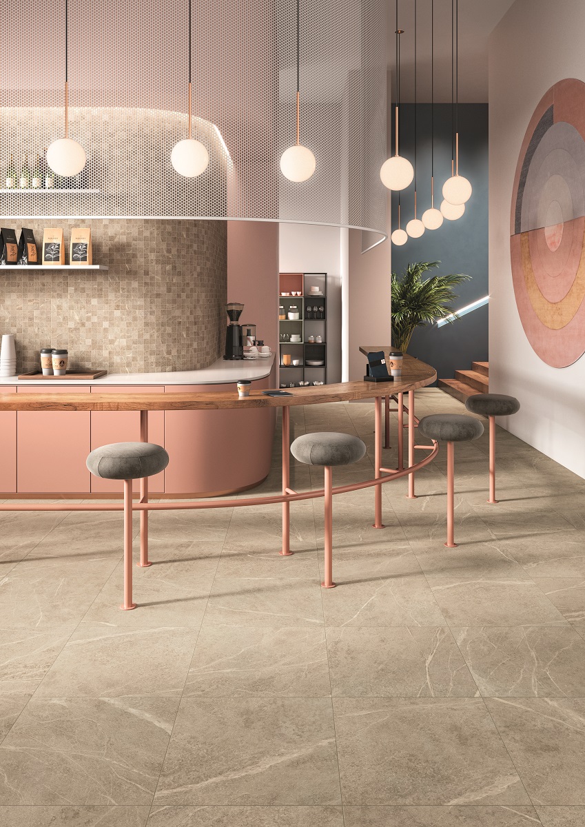 Fliese Speckstein-Optik beige matt Soap Stone Ivory Cercom