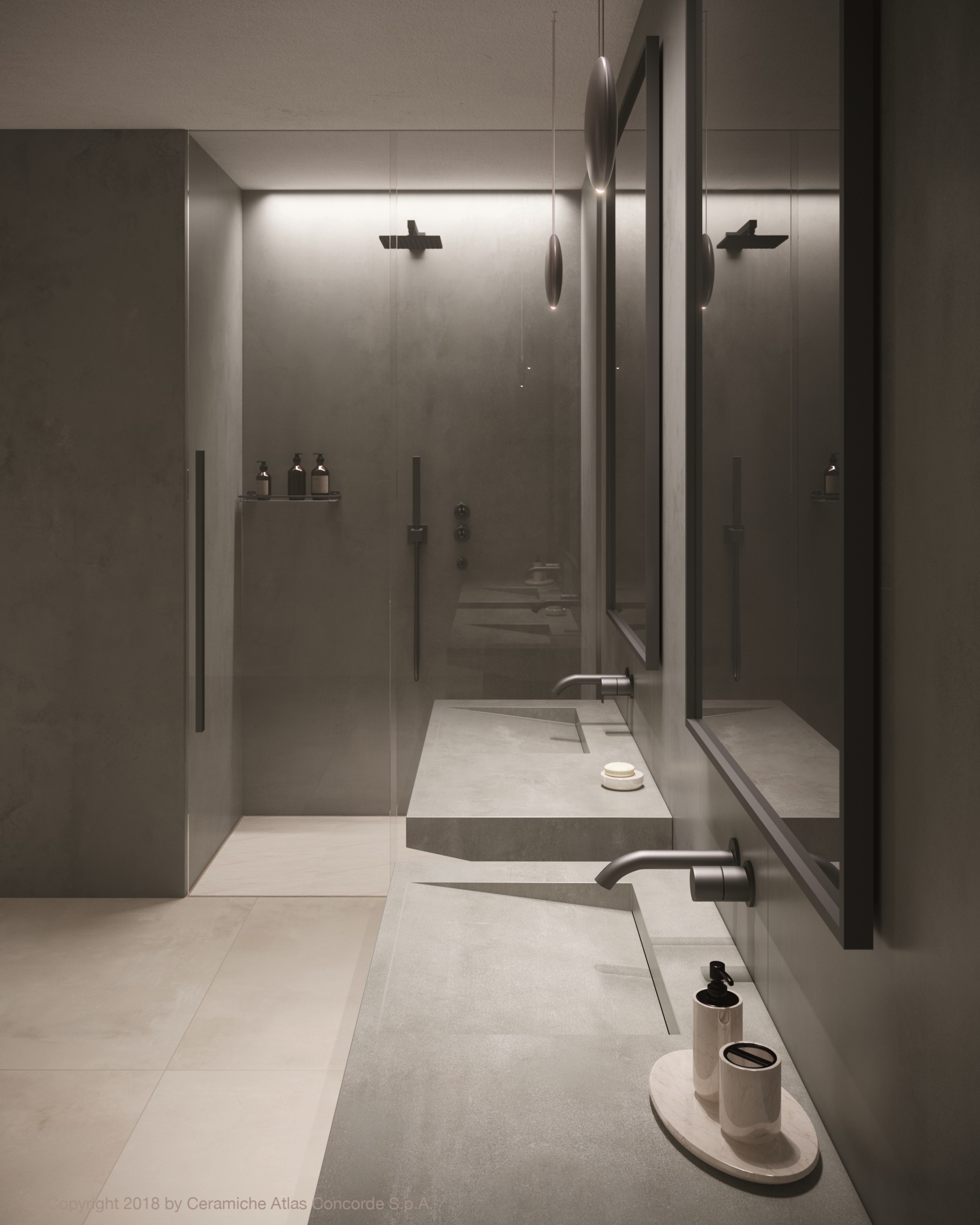 XXL-Fliese Boost Smoke 120x278 cm grau Großformat-Fliese Atlas Concorde