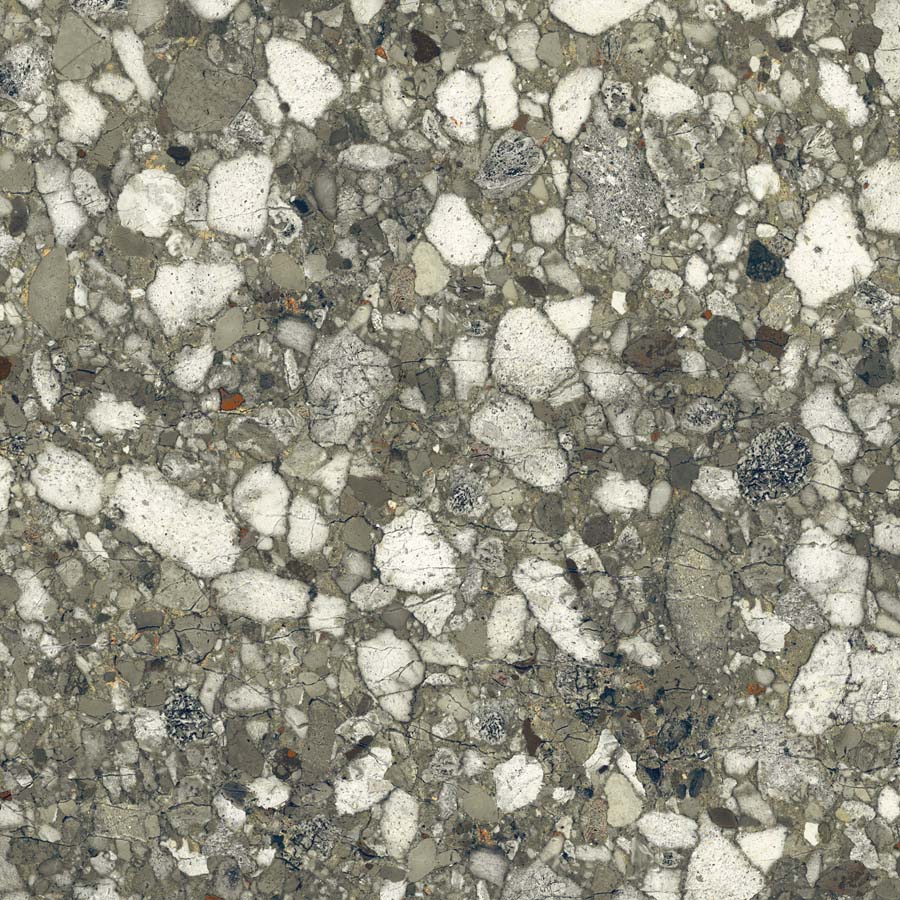 Fliese Terrazzo-Steinoptik grün glänzend 120x120 cm "Veni Emerald" rektifiziert
