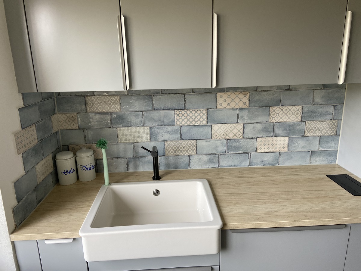 Dekorfliese Mix mediterran Retro Vintage beige glänzend Vita Natura Decor Mix Fabresa