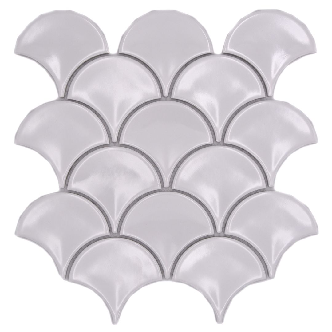 Mosaik Fischschuppe weiß