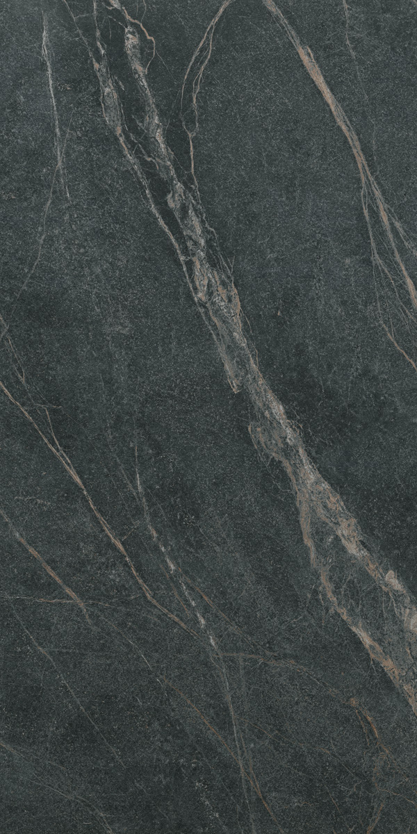 Fliese Speckstein-Optik schwarz matt Soap Stone Black Cercom