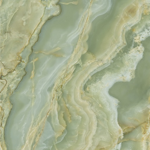 Fliese Achat-Marmoroptik hellgrün "Onice Iride Giada" grün glänzend