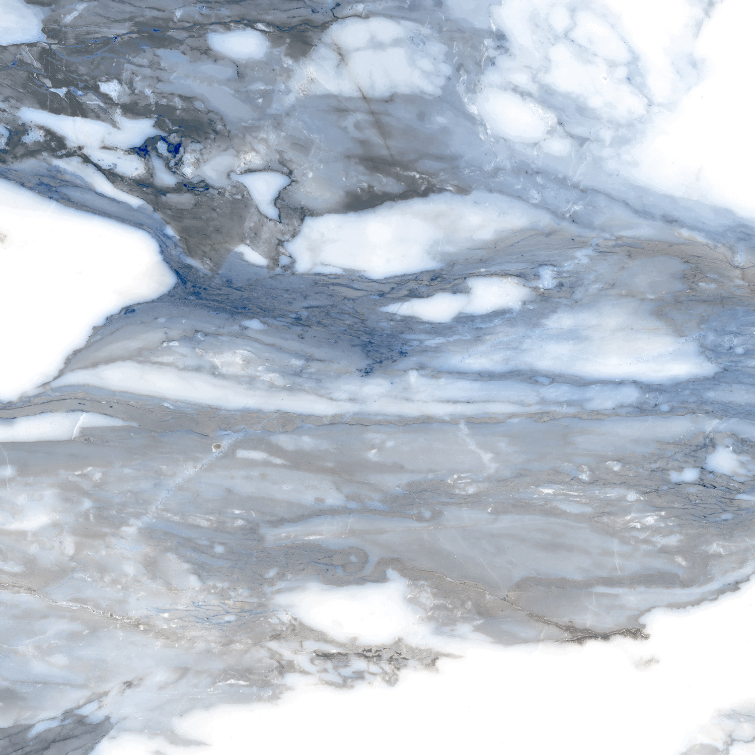 Fliese blau marmoriert Paonazzetto-Marmor-Optik poliert kalibriert Crash Blue