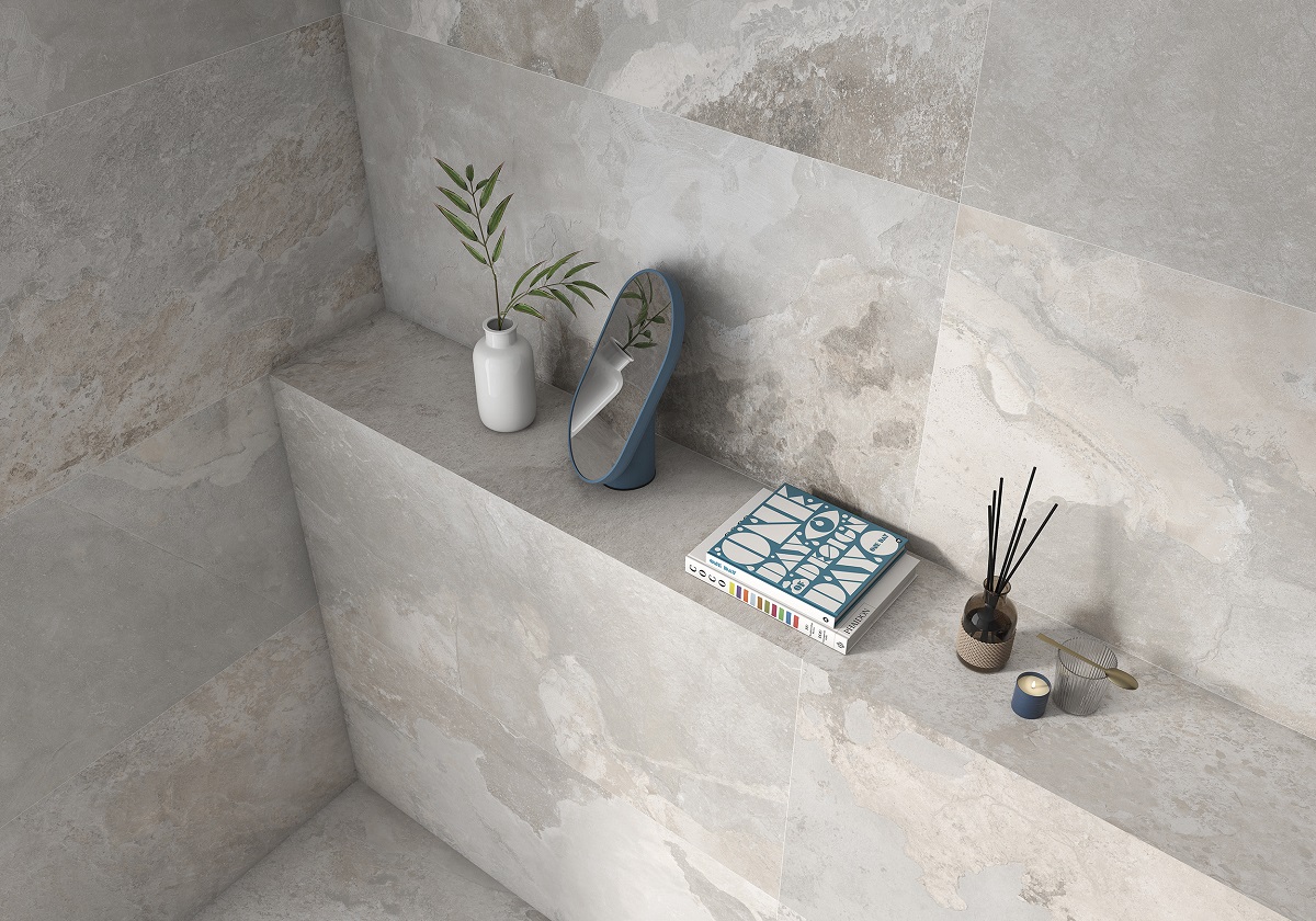 Fliese Steinoptik rustikal weiß kalibriert Bor Blanco