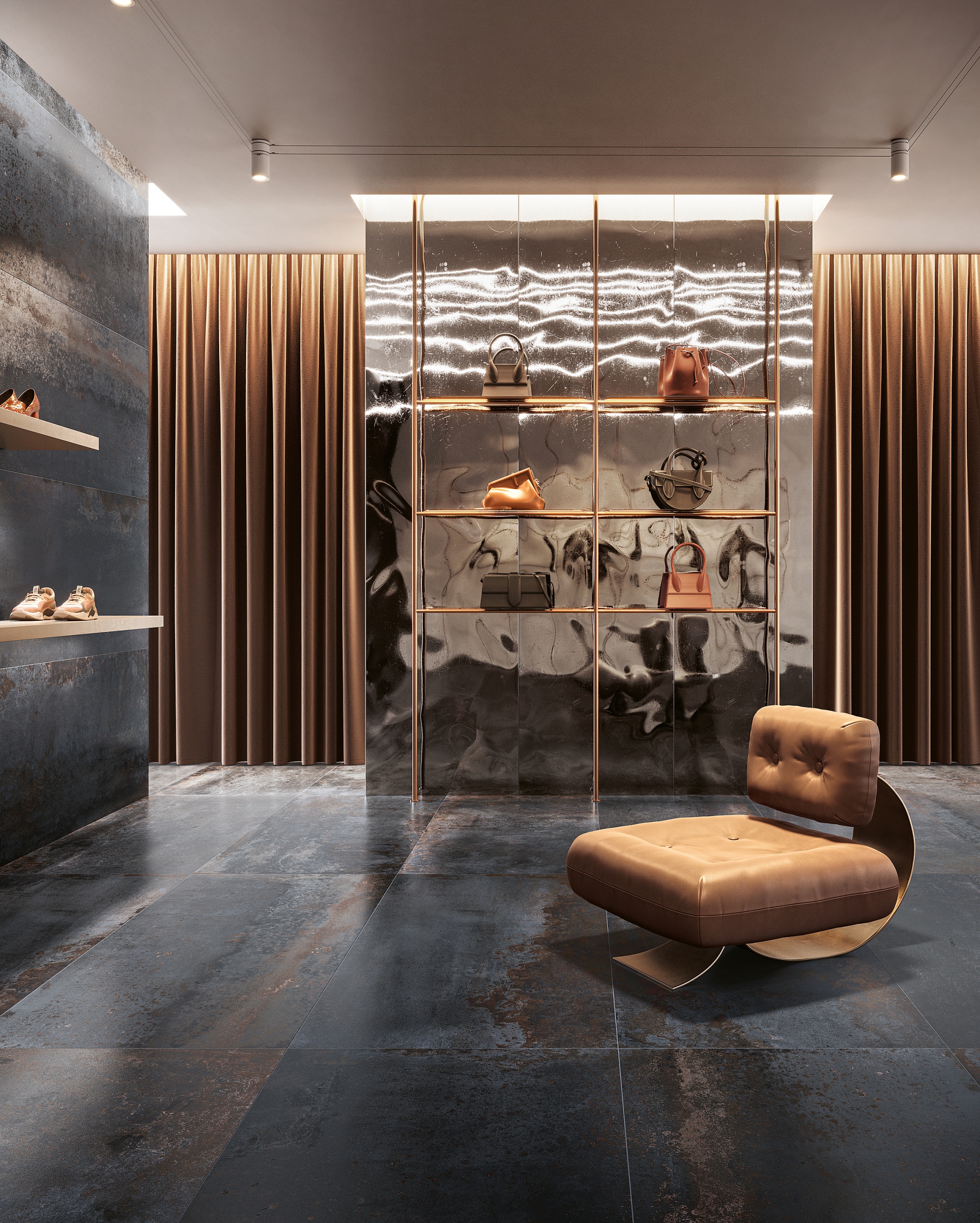 Fliese Metalloptik Serenissima Costruire Metallo Nero Bodenfliesen Wandfliesen dunkelgrau braun