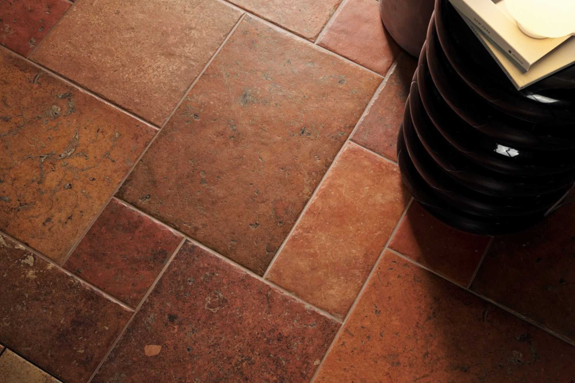 Fliese Römischer Verband Steinoptik Terracotta Multiformat-Modul "Cotto Del Campiano Rosso Siena"