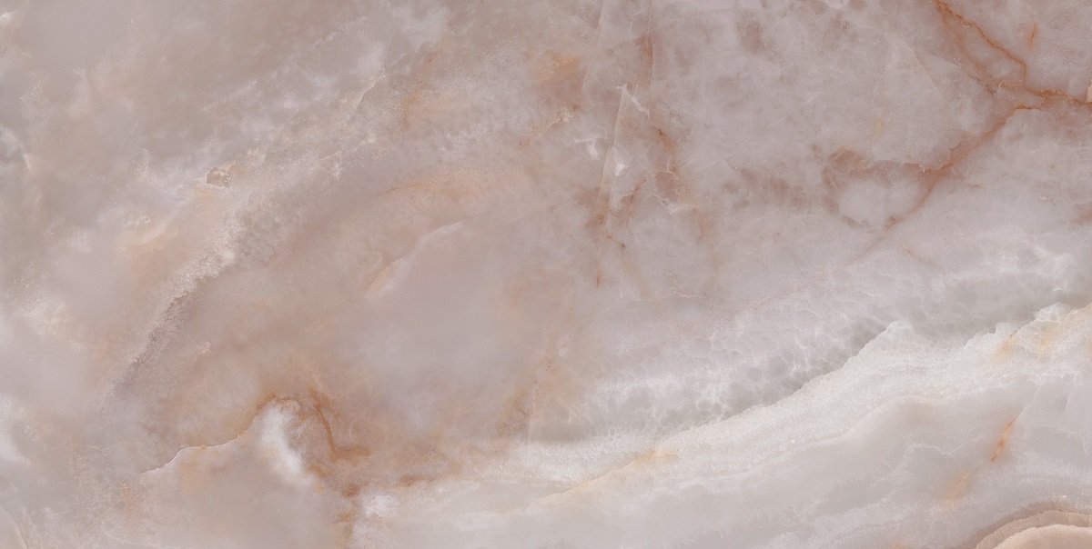 Fliese Marmoroptik rosa glänzend 60x120 cm "Onix Coral" Achatoptik rektifiziert