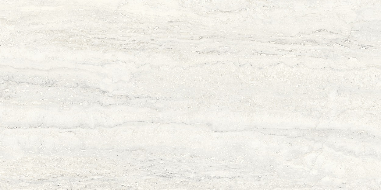 Fliese raffinierte Travertin-Steinoptik creme-weiß matt 30x60 cm "Invictus White" rektifiziert