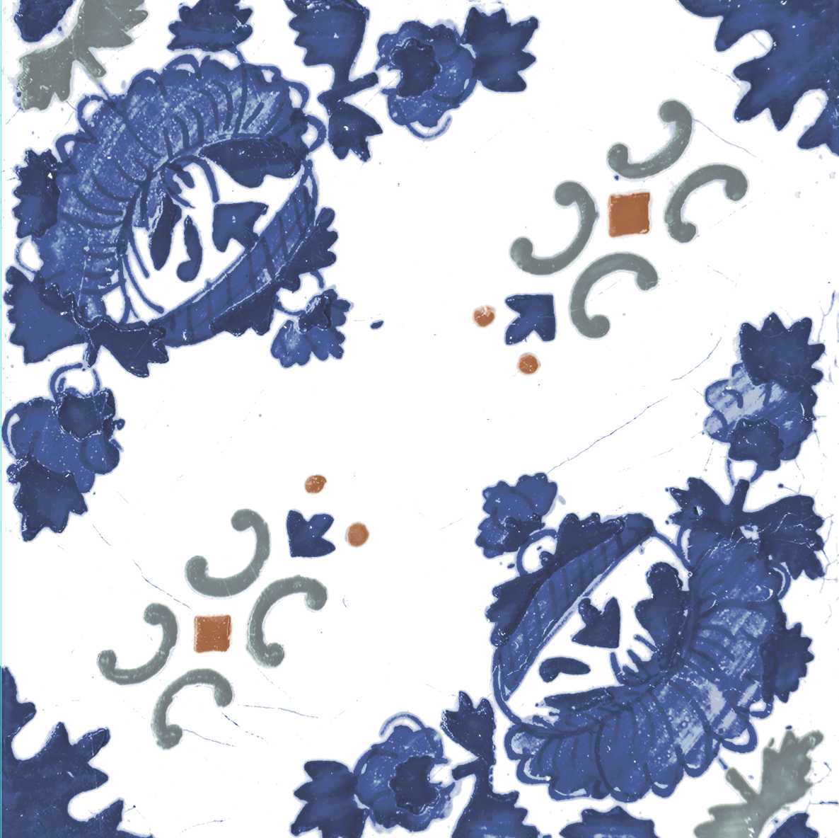 RESTPOSTEN Wandfliese Vintage Dekor 25x25 cm "Galana" | 24 verschiedene Dekore nach Zufall