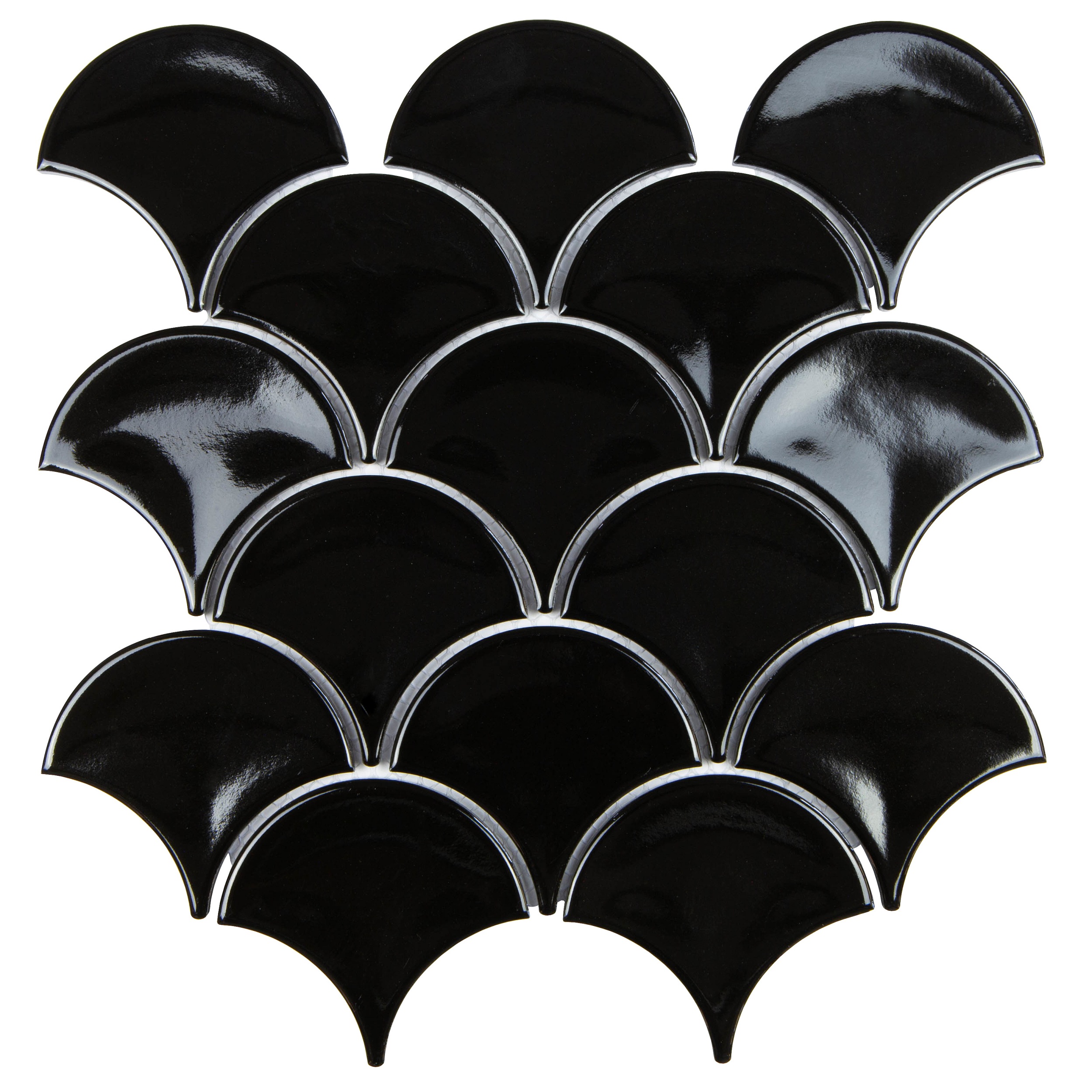 Mosaik Fischschuppen schwarz für Badezimmer Bad Badfliesen Dusche Wandfliesen für Küche