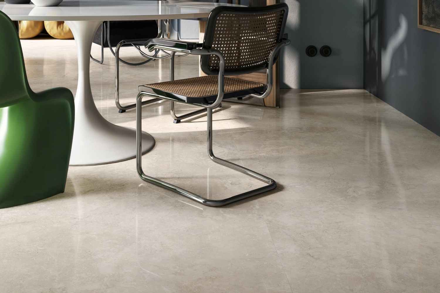 Fliese elegante Travertin-Steinoptik poliert "Invictus Cross Beige Krystal" rektifiziert