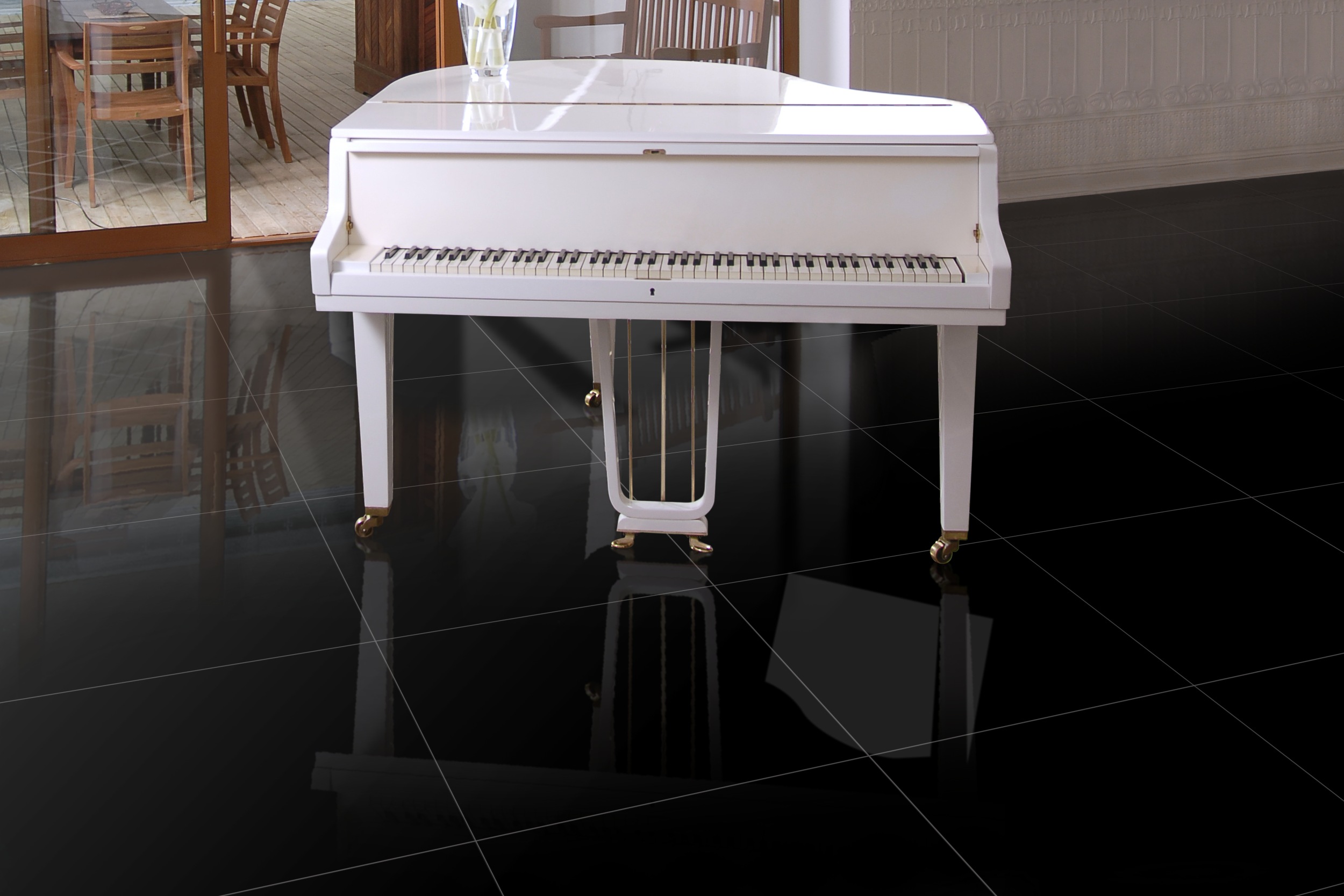 Fliese Colores 59 Negro Brillo schwarz glänzend 59x59 cm Wohnzimmer