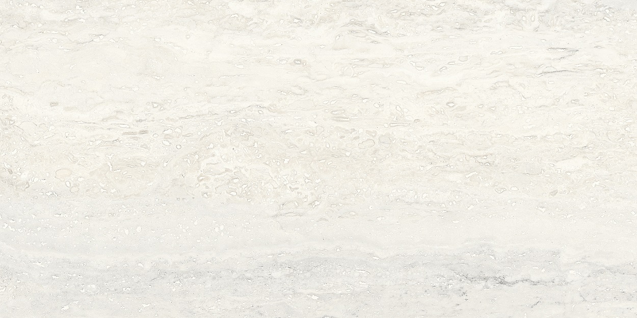 Fliese raffinierte Travertin-Steinoptik creme-weiß matt 30x60 cm "Invictus White" rektifiziert