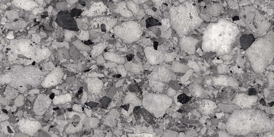 Terrassenplatte Terrazzo-Steinoptik dunkelgrau 60x120 cm "Venistone Dark" Feinsteinzeug 2 cm rektifiziert