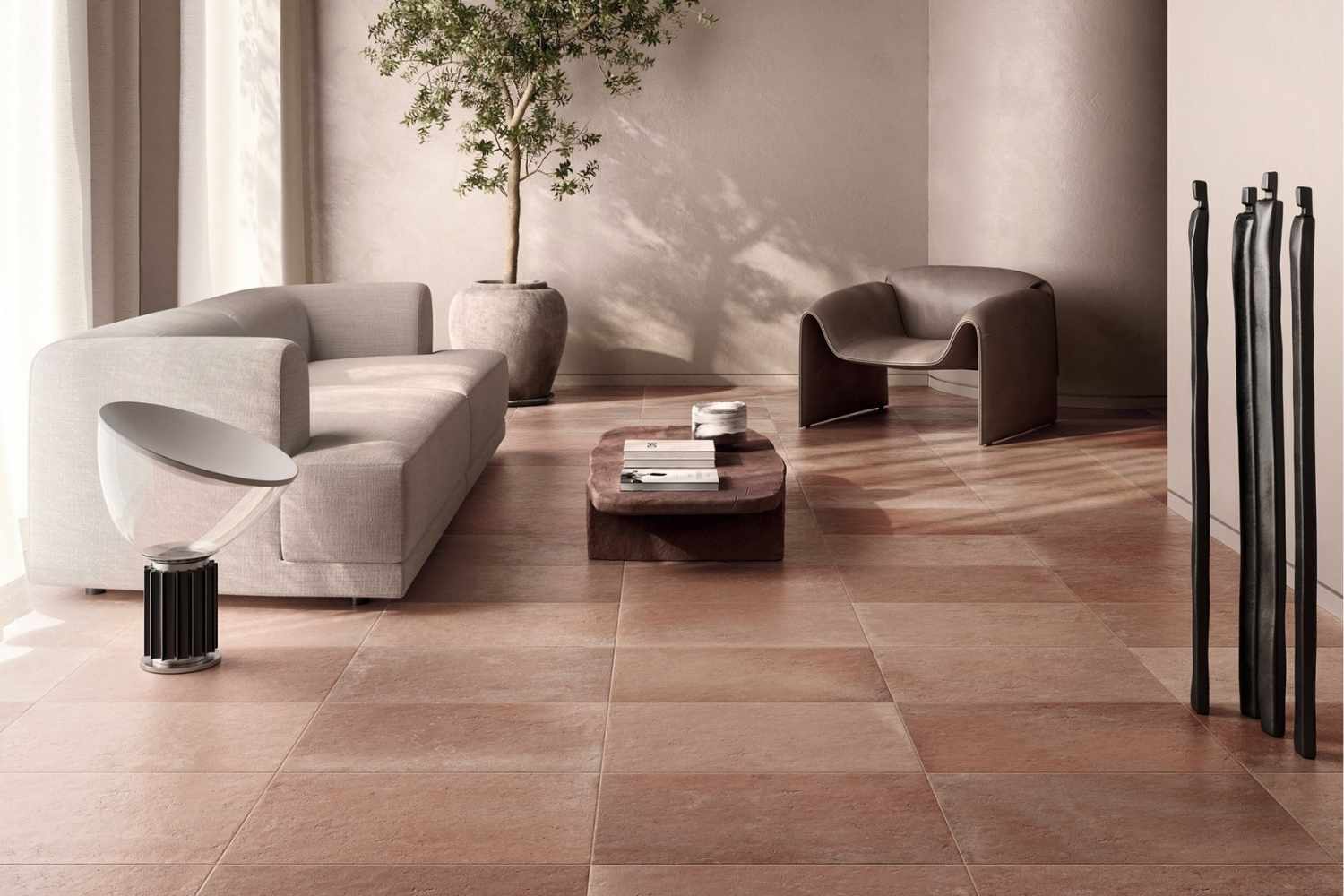 RESTPOSTEN Fliese Terracotta-Optik 80x80 cm orange-braun "Italica Terra Dolce" mediterrane Cotto-Steinoptik