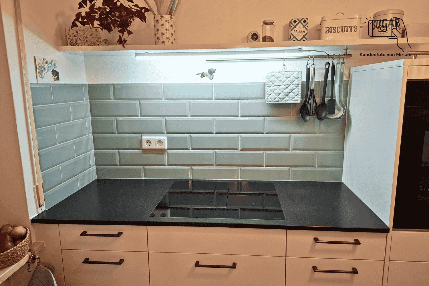 Metro Fliese Craquelé Krakelee Facette pastell grün-grau 10x30 cm