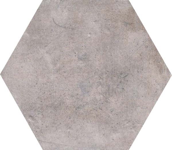 Fliese Sechseck Hexagon Vintage Rustikal grau 24x27,7cm "New Orleans Bourbon Street" CIR