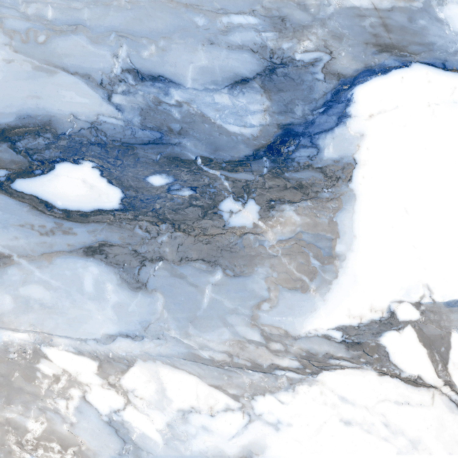 Fliese blau marmoriert Paonazzetto-Marmor-Optik poliert kalibriert Crash Blue