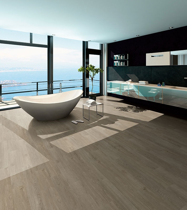 Klick-Vinyl Eiche Vinylboden Holzoptik 152x22.8 cm Dune XL helle Eiche sand grau