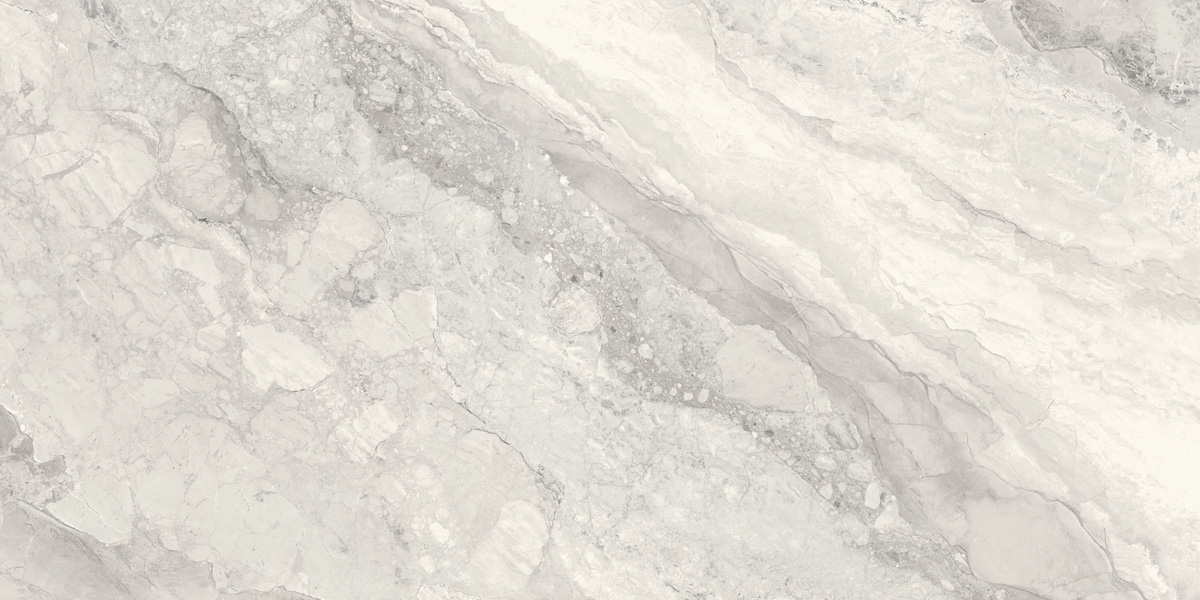 Fliese Marmoroptik grau marmoriert 60x120 cm glänzend "Mystic Pearl poliert"