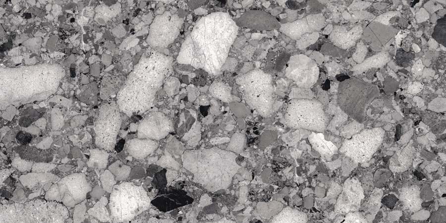 Terrassenplatte Terrazzo-Steinoptik dunkelgrau 60x120 cm "Venistone Dark" Feinsteinzeug 2 cm rektifiziert