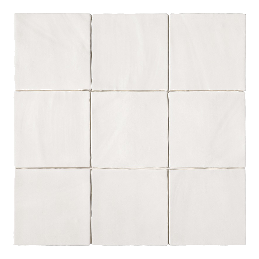 Zellige Wandfliese 15x15 cm "Marrakesh Glow Blanco" weiß matt