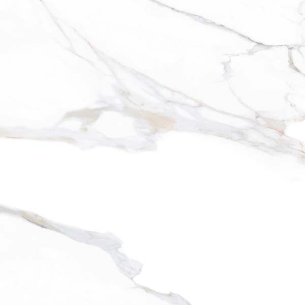 Fliese Marmoroptik weiß gold 60x60 cm marmoriert "Aurora Gold" glänzend rektifiziert