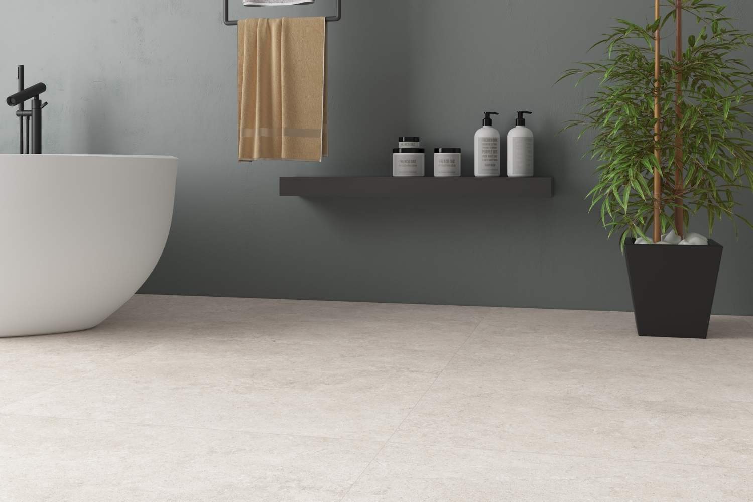 Fliese Steinoptik hellgrau poliert "Babilon Artic" Feinsteinzeug rektifiziert