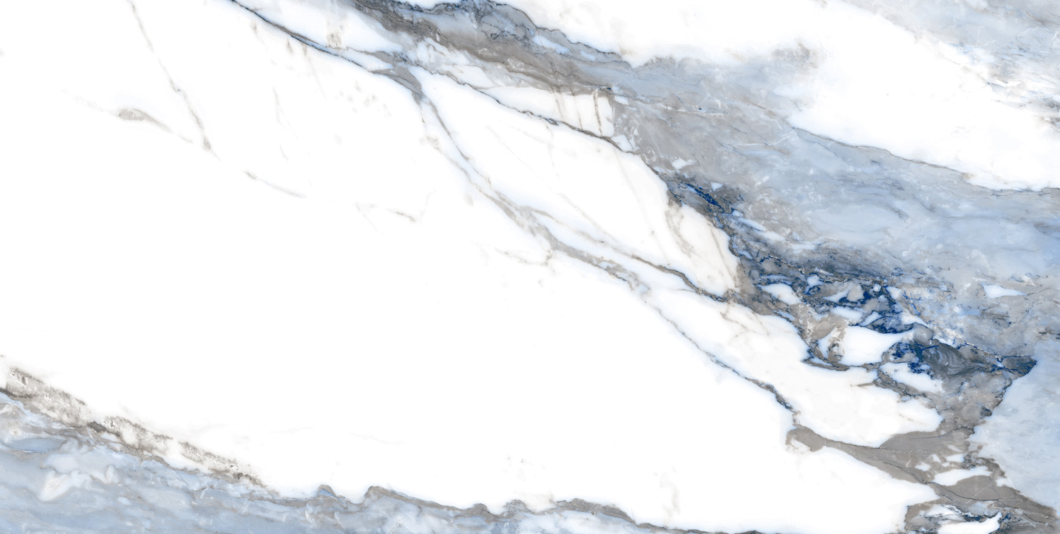 Fliese blau marmoriert Paonazzetto-Marmor-Optik poliert kalibriert Crash Blue