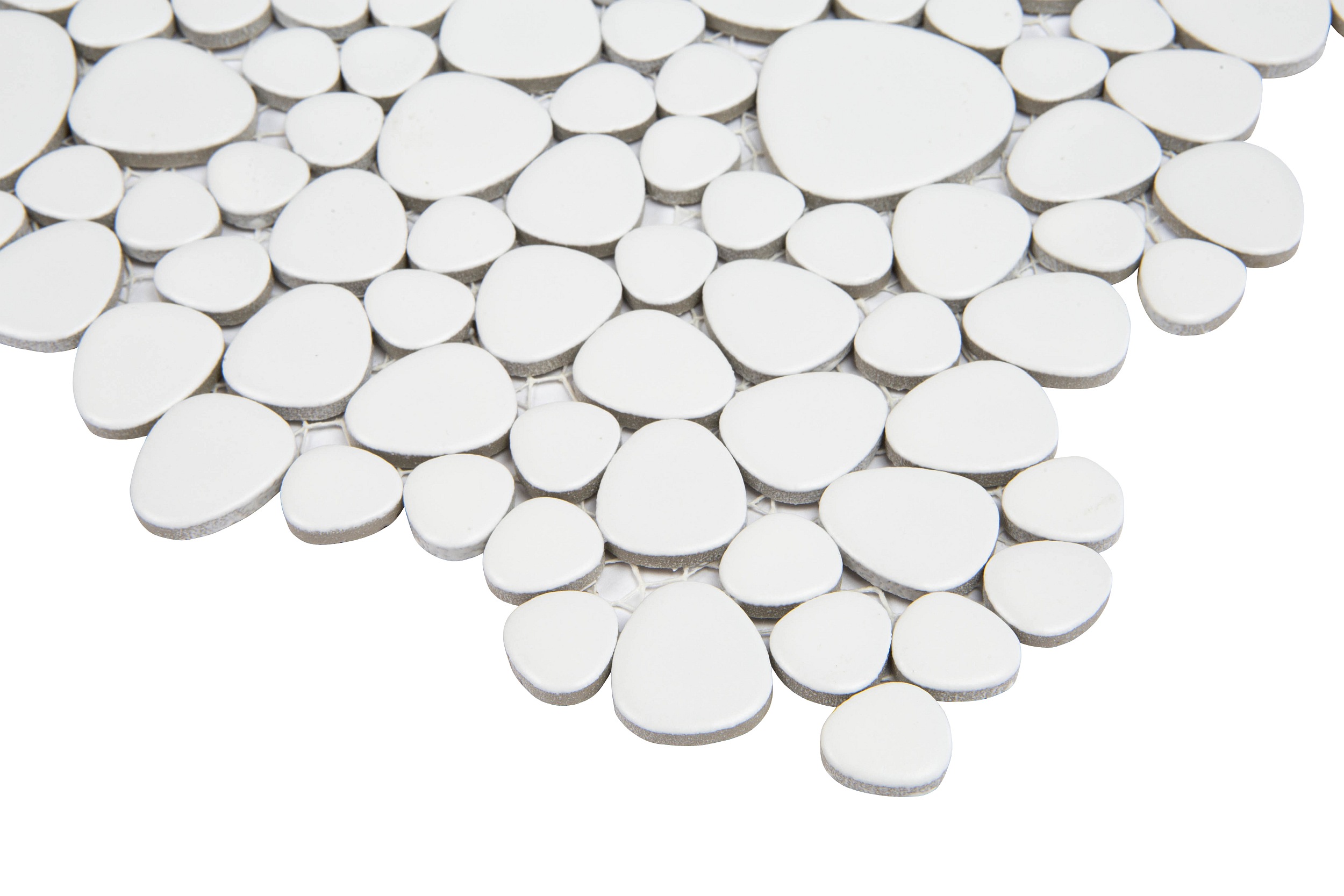 Mosaikfliesen Kiesel weiß Pebbles Kiesel-Steine Mosaike Mosaiksteine Fliesen