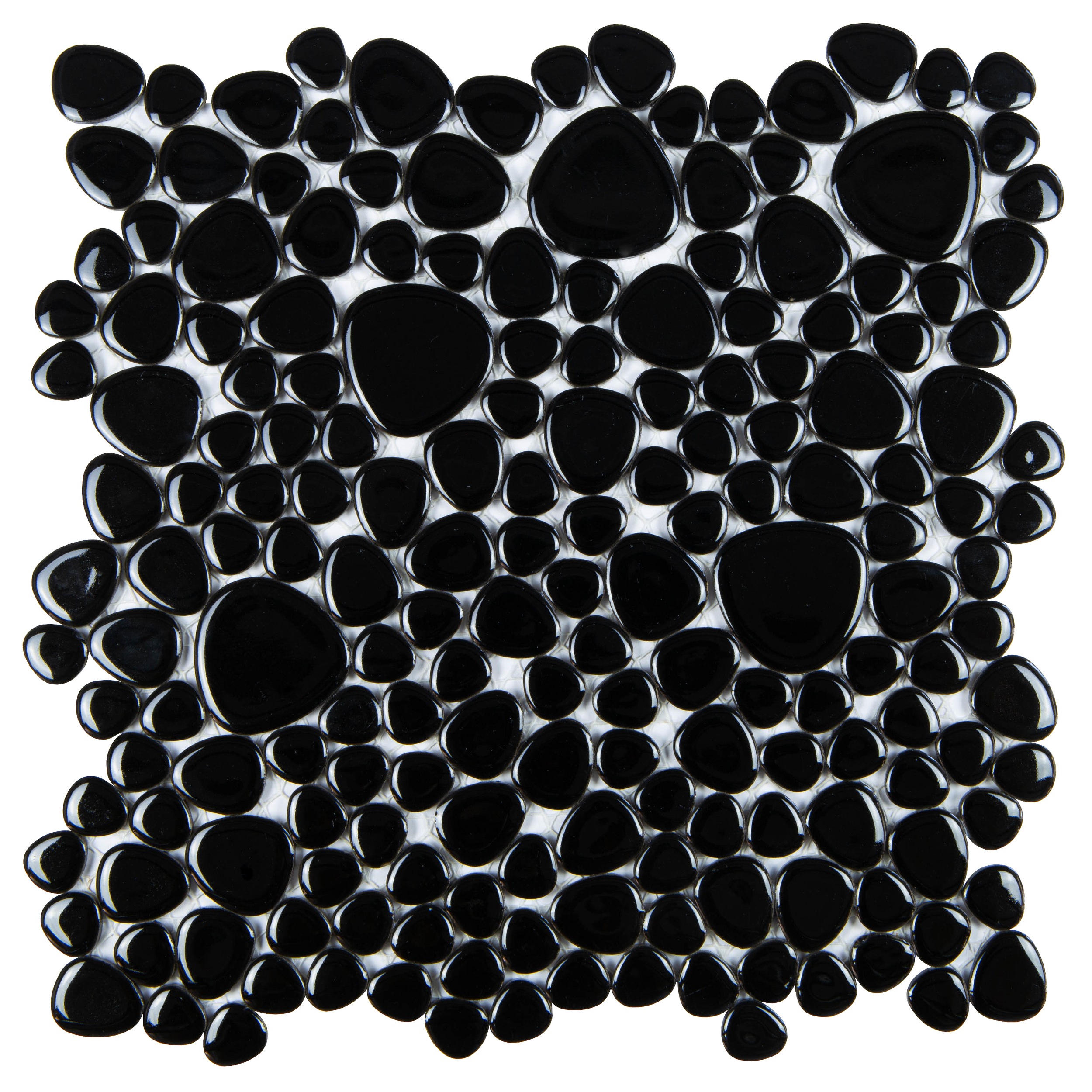 Mosaikfliesen Kiesel schwarz Pebbles Kiesel-Steine Mosaike Mosaiksteine Fliesen