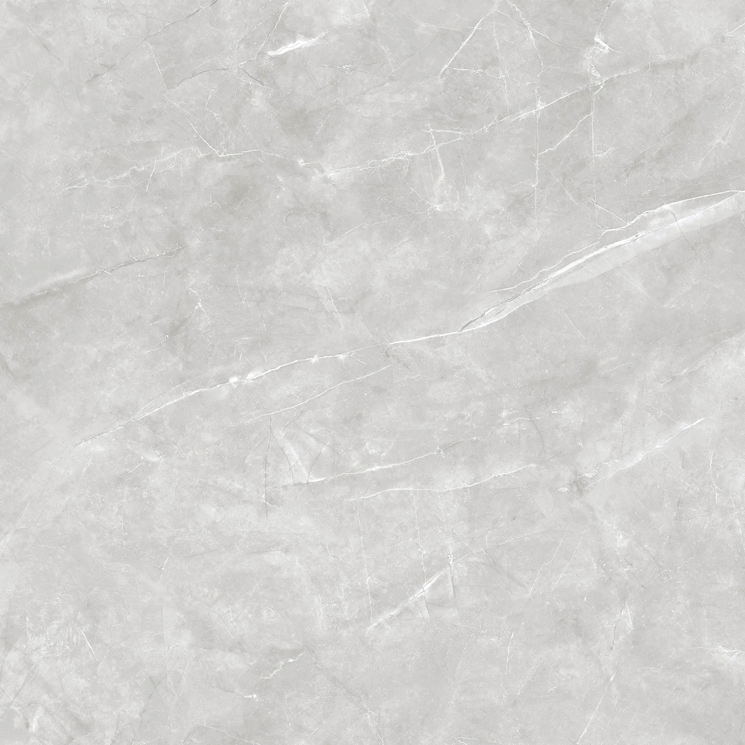 Fliese Steinoptik hellgrau poliert "Magda Perla" Feinsteinzeug rektifiziert