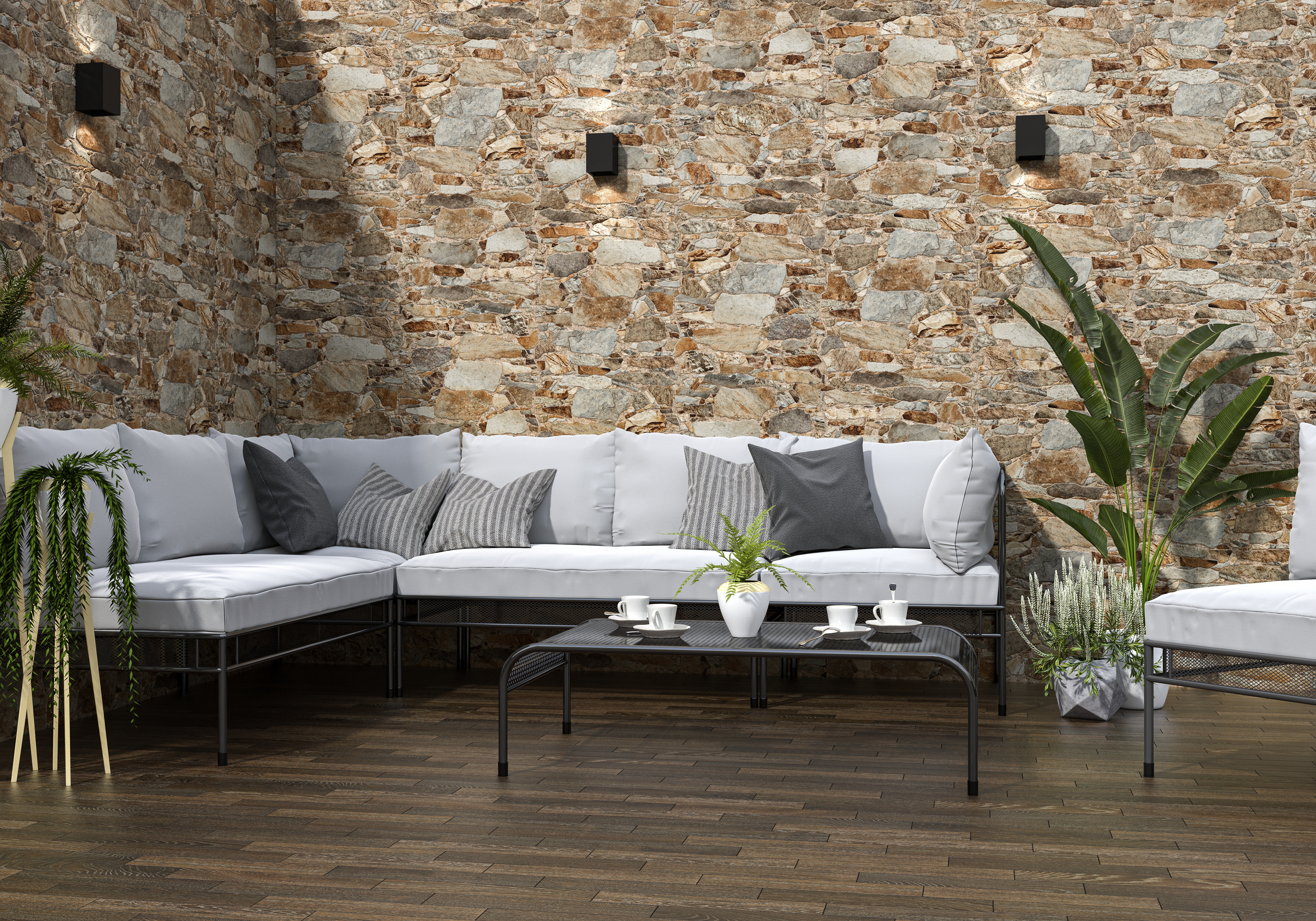 Verblender-Fliese Rambla Natural Bruchstein-Optik braun 40x60 cm Wandverkleidung Wandfliese Steinoptik Ambiente