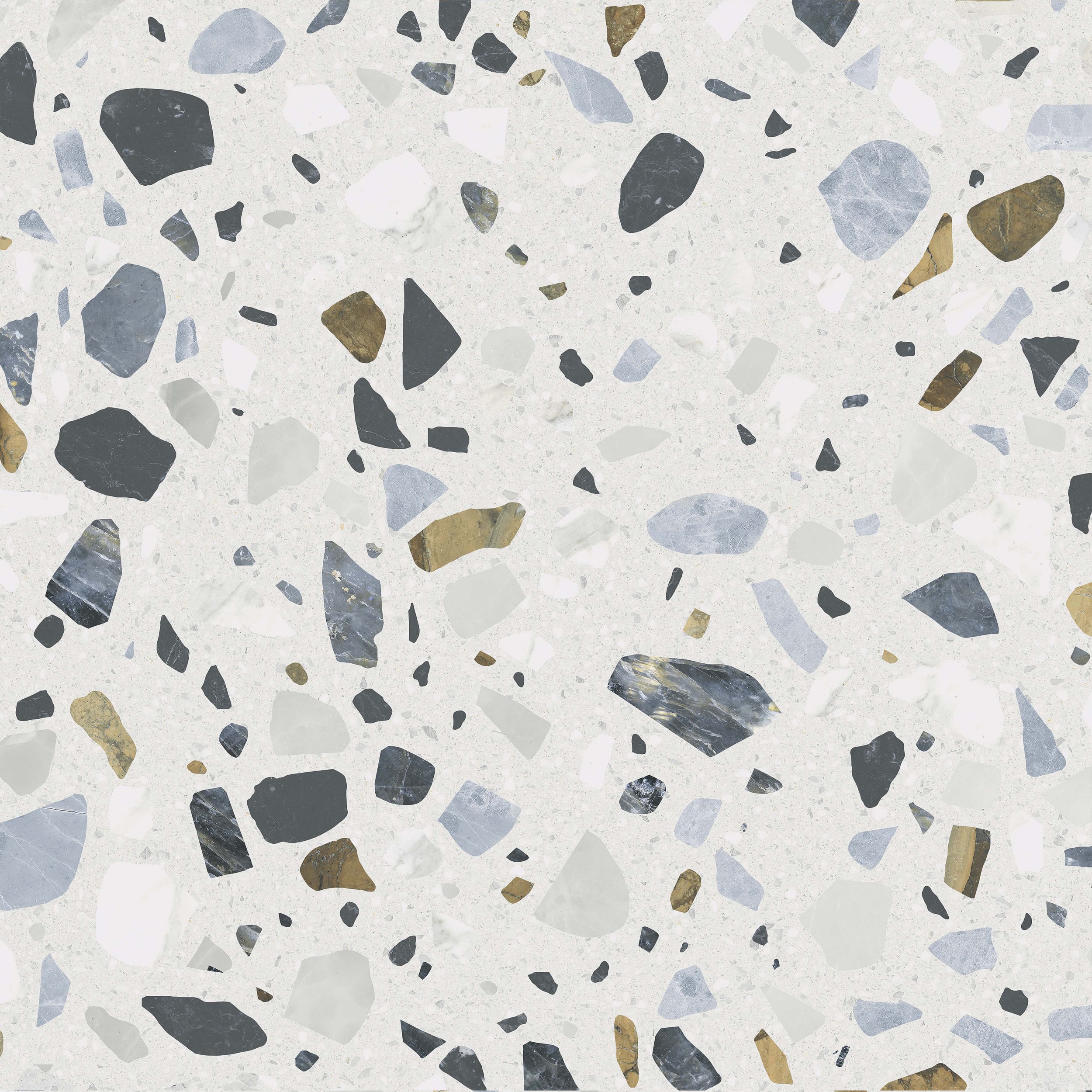 Fliese Terrazzo-Optik Crisp White mehrfarbig weiß Bodenfliese Wandfliese matt 60x60 cm