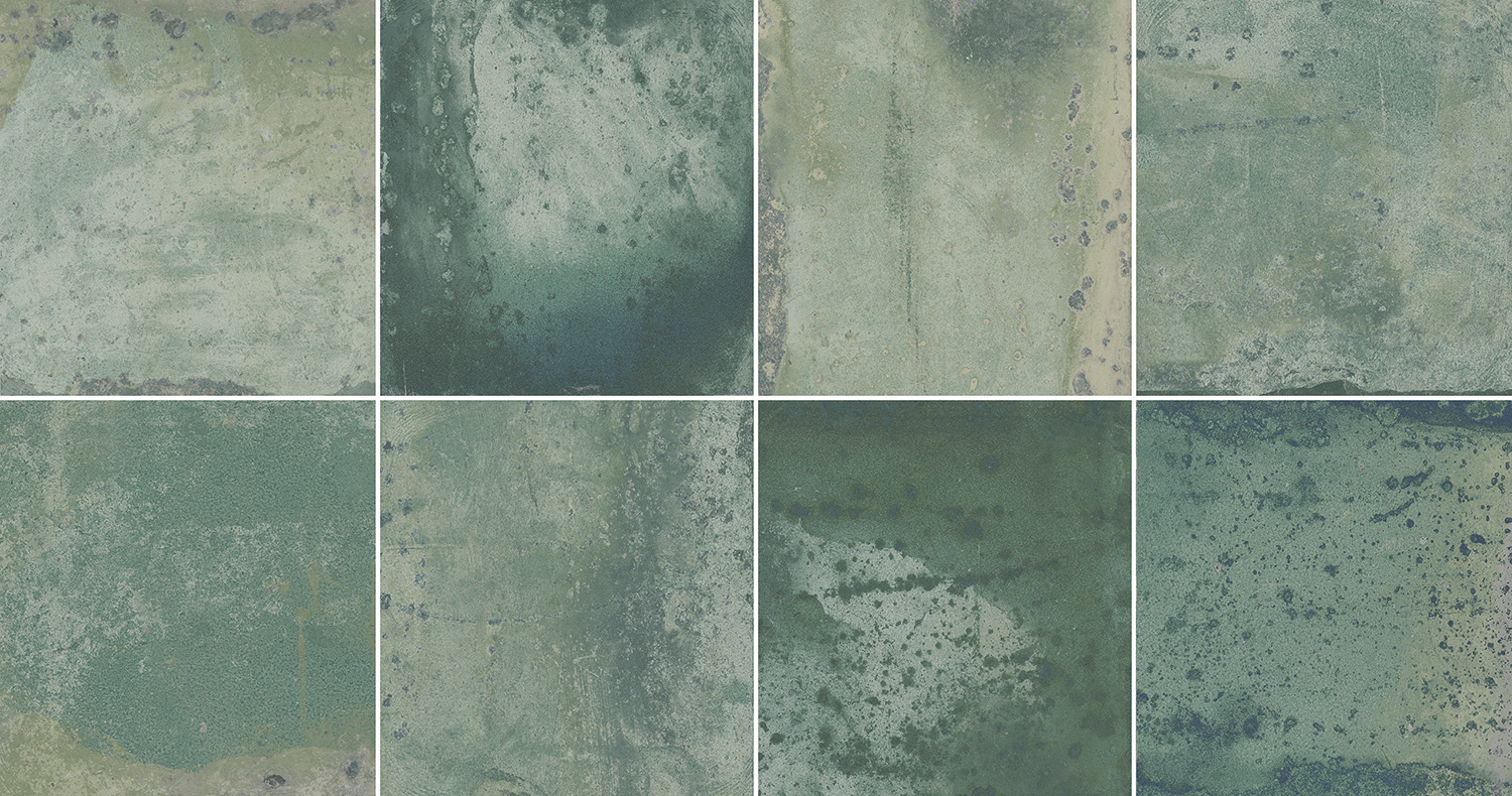 Wandfliese Vintage grün glänzend glasiert gewellt 30x60 cm "Provence Mint"