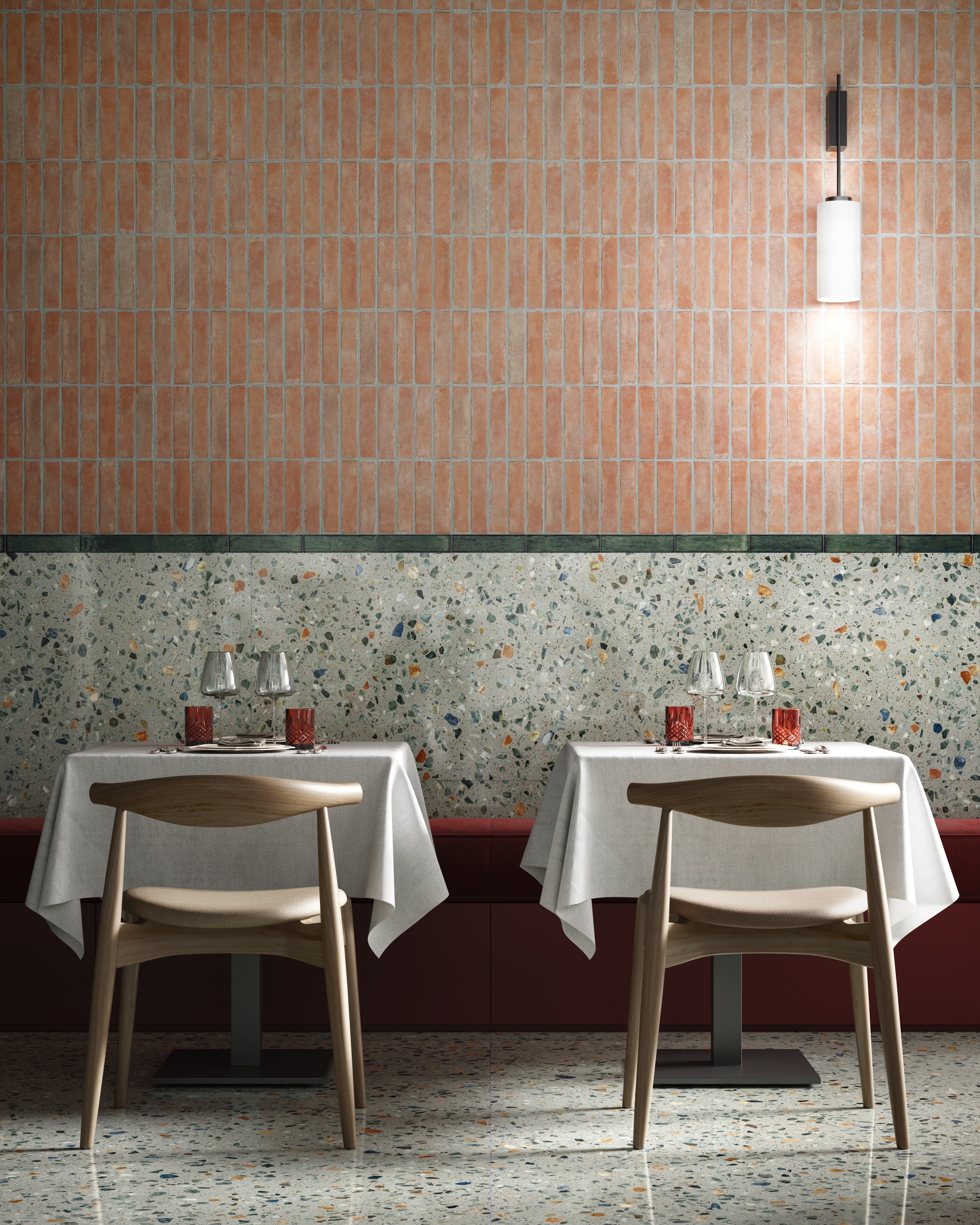 Wandfliesen Klinker Riemchen Ziegel Bit Natural Sant Agostino helles terracotta orange terrakotta in Küche