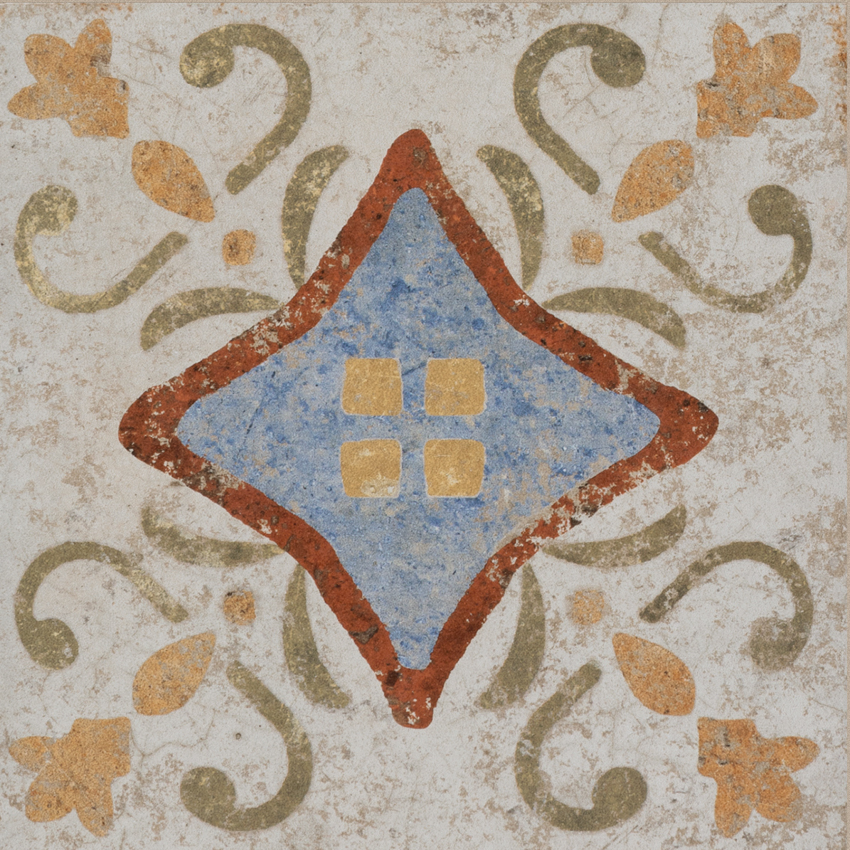 Fliese Dekor Retro "Cotto del Campiano Emiliane Mix" CIR 20x20 cm (Farbmischung nach Zufallsprinzip)