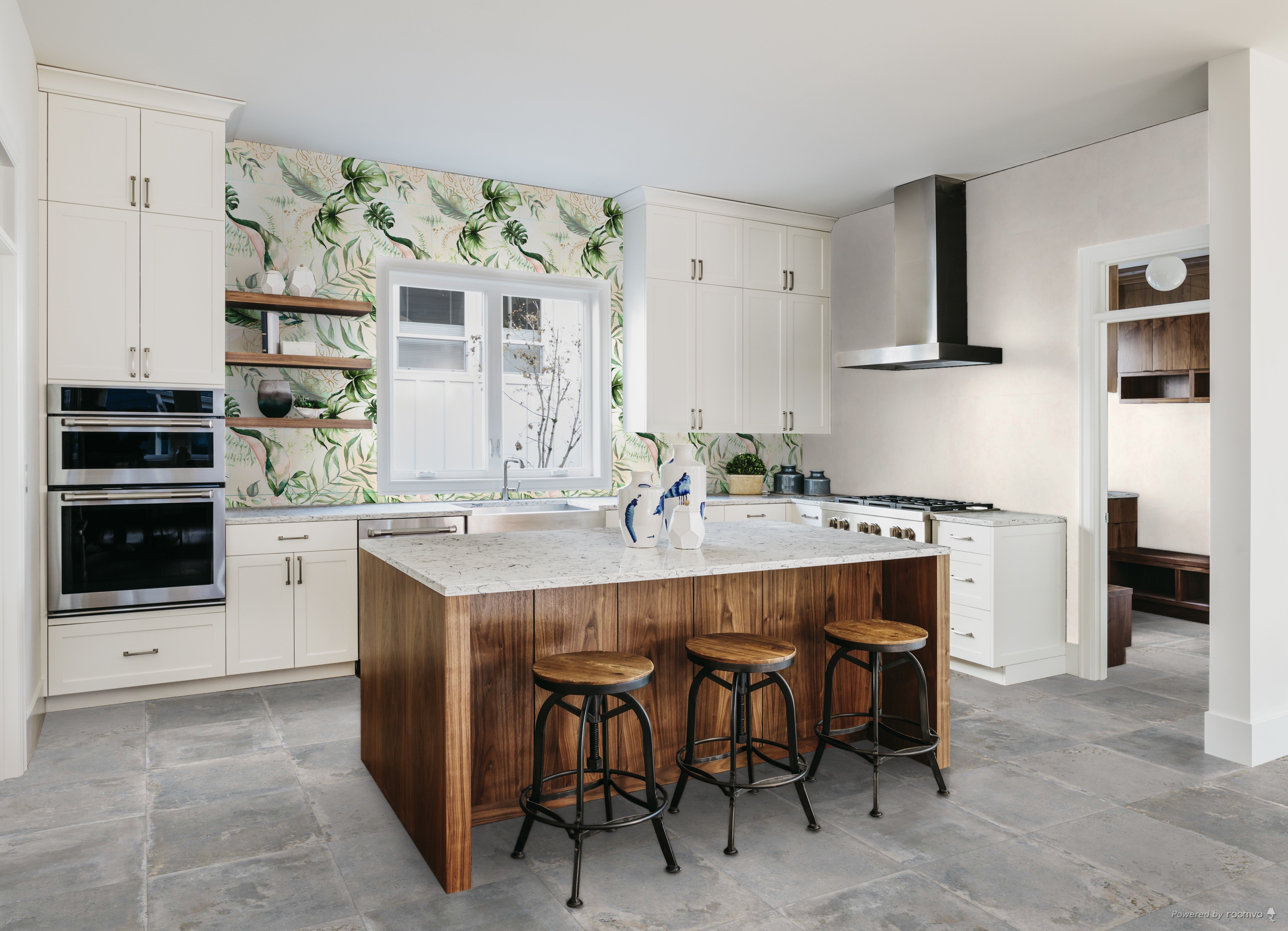 Dekorfliese Urban Jungle Pflanzen Wandbild Dschungel hell "Jungle Soft" Set aus 6 Teilen á 30x60 cm