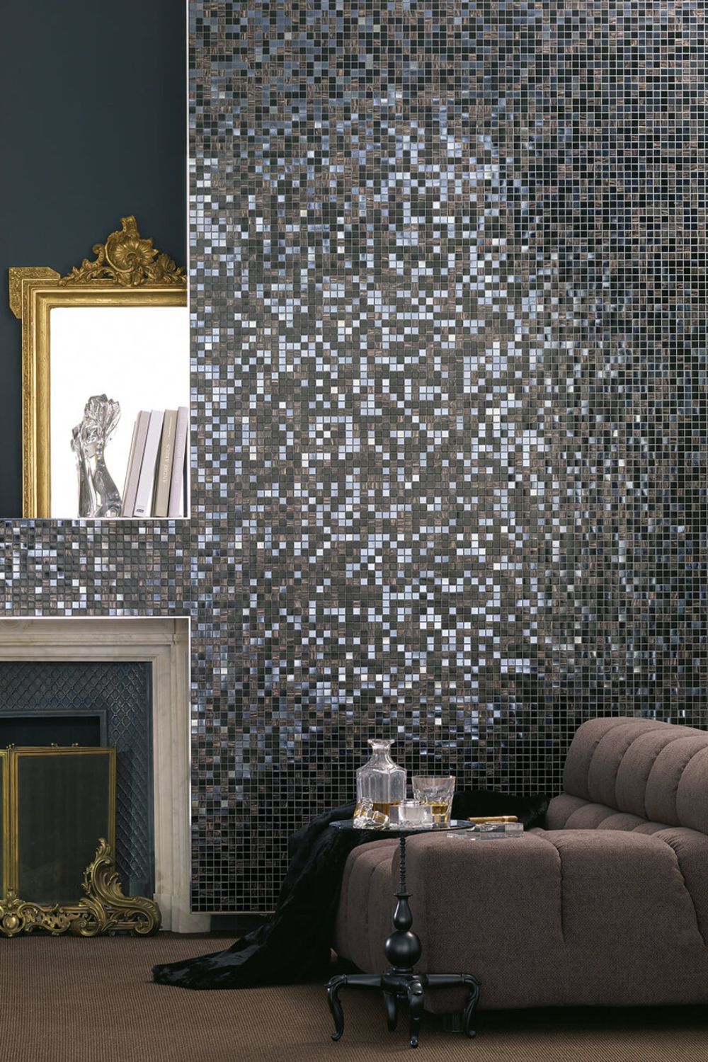 Bisazza Mosaikfliesen "Iside" schwarz glänzend 32,2x32,2 cm