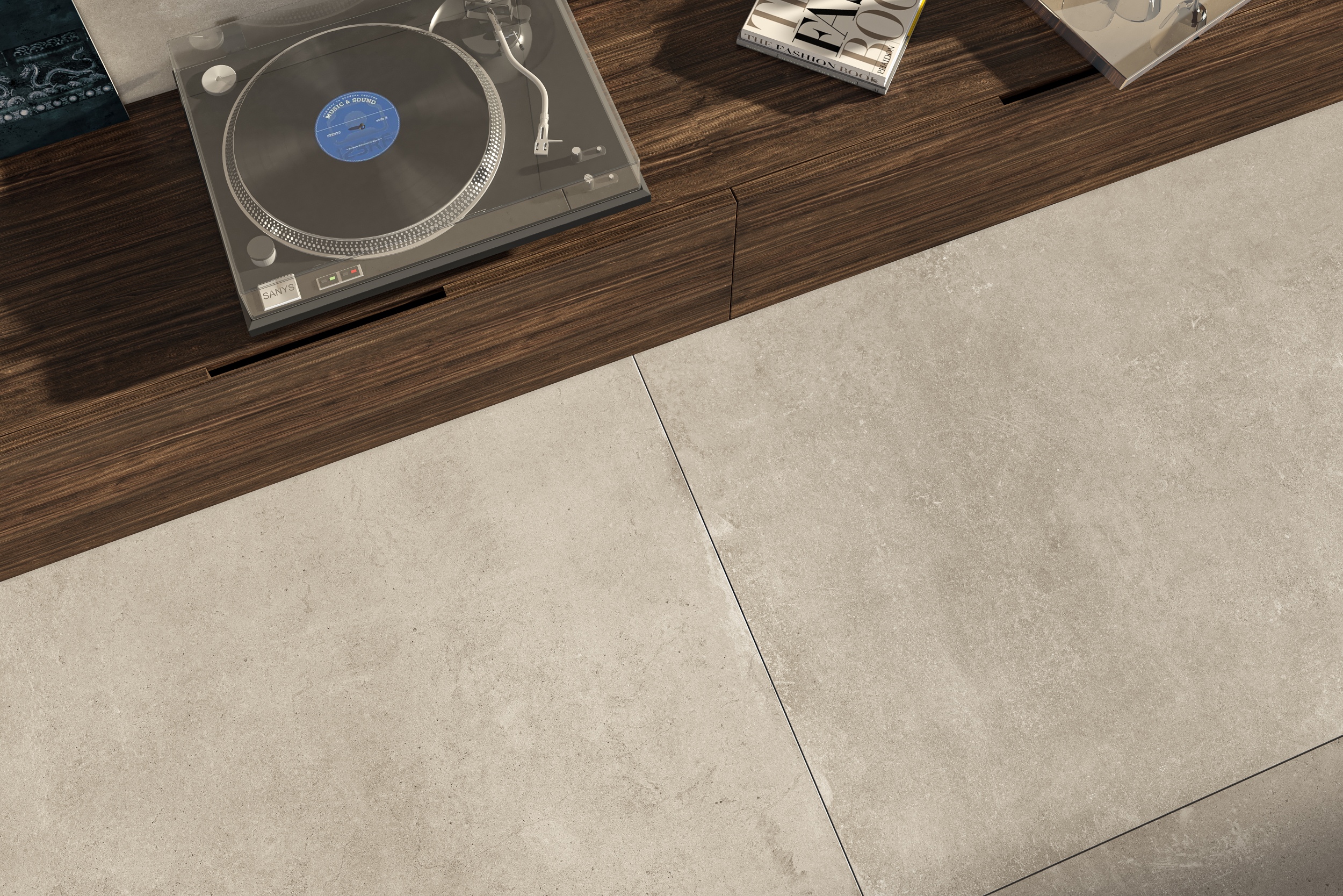 Bodenfliese mit Betonoptik Zementoptik Cloud Bone beige sand