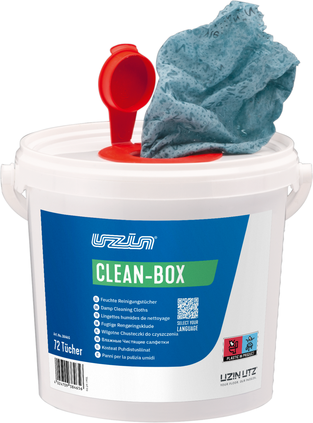 Clean-Box Reinigungstücher 72 Stück entfernt Klebstoffrückstände auf Nutzbelägen, Händen und Werkzeugen