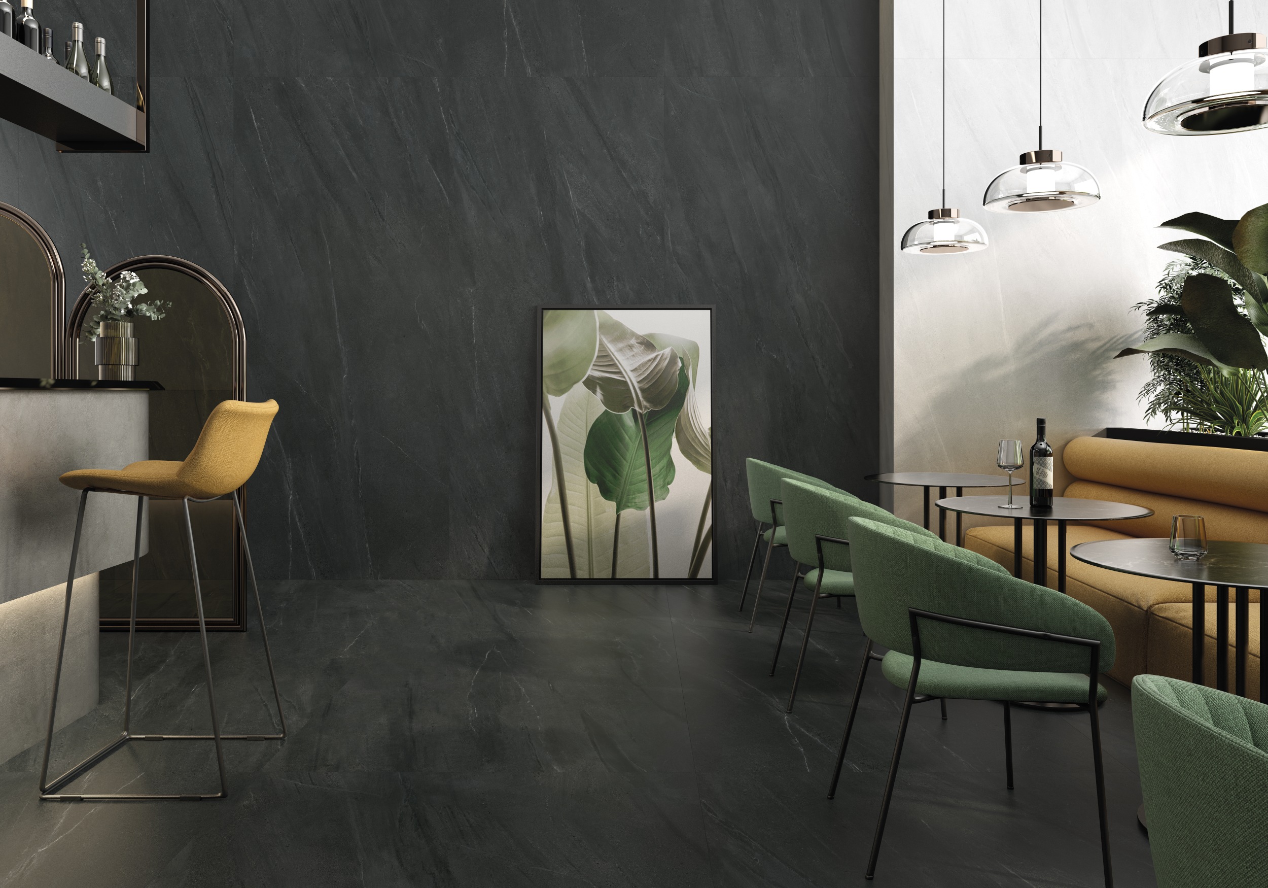 XXL-Fliese Steinoptik Lavica Mica 120x280 cm anthrazit Großformat-Fliese