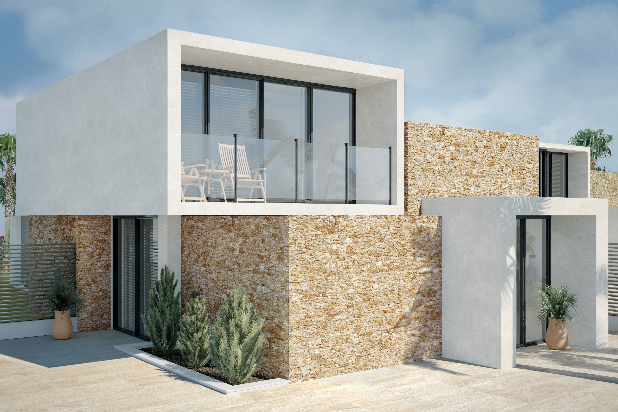 Verblender Fliese Bruchsteinoptik Aitana beige 32x89 cm Wandverkleidung an Hauswand