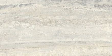 Fliese glamouröse Travertin-Steinoptik hellgrau glänzend 60x120 cm "Invictus Pearl Krystal" rektifiziert