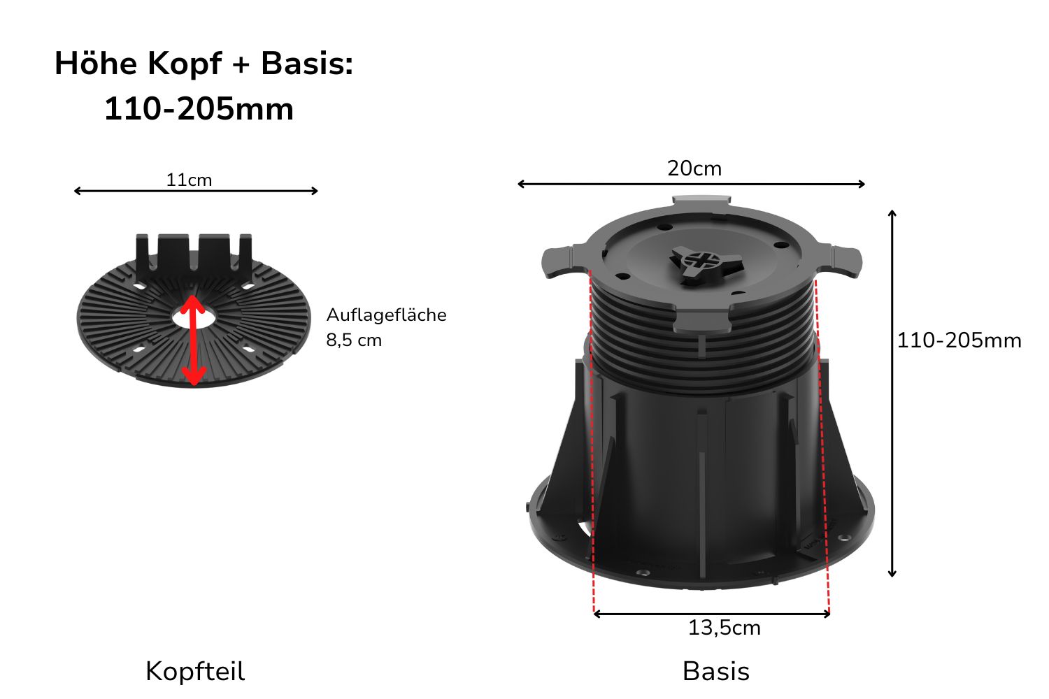 Stelzlager für Holzbalken höhenverstellbar "Easy"