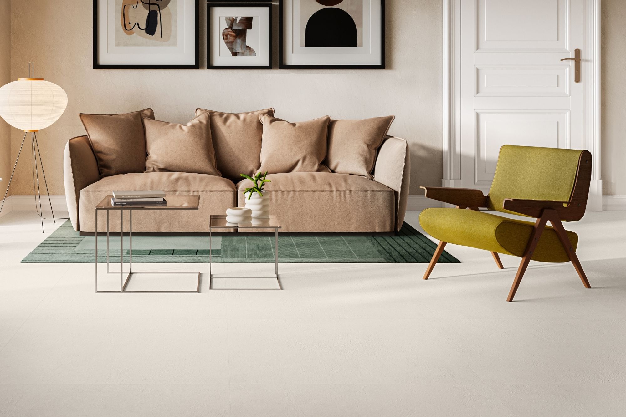 Fliese Betonoptik weiß matt kalibriert Sable Light Sant Agostino